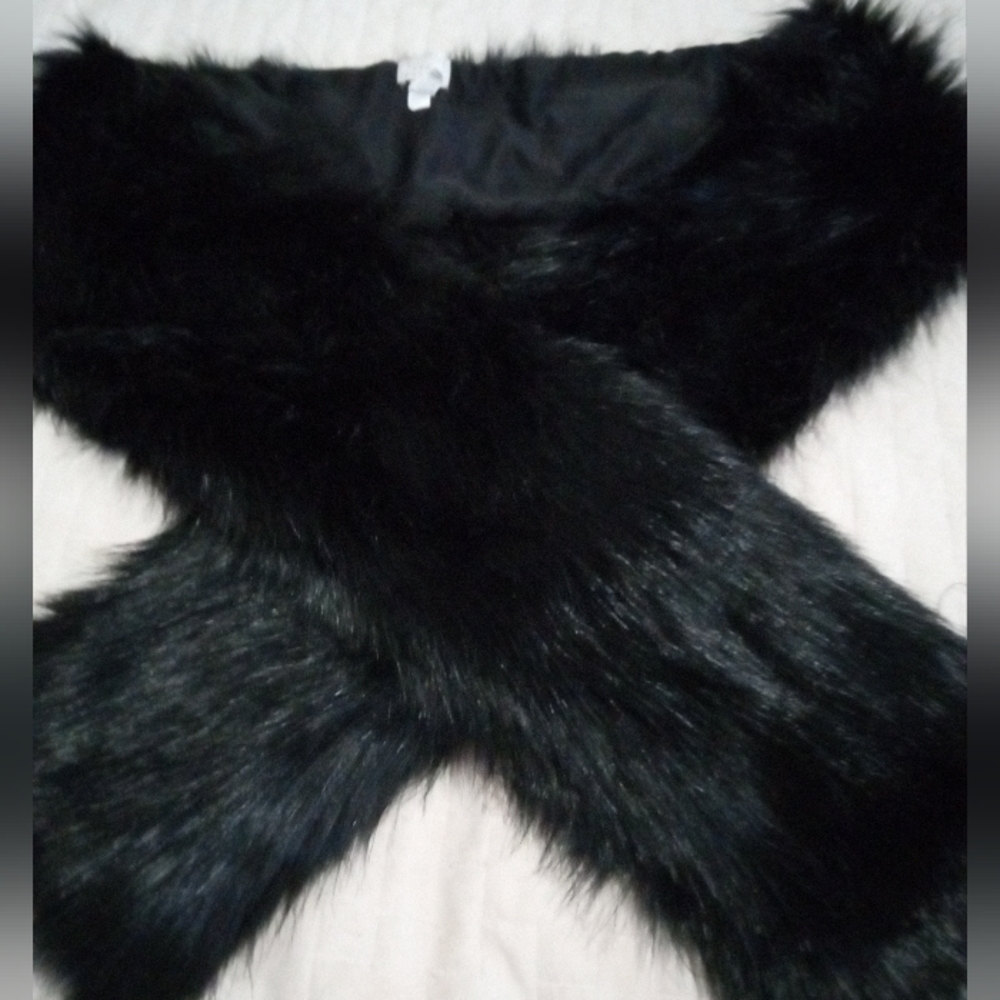 Faux Fur Black Wrap